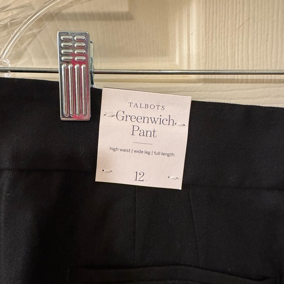Talbots Black Wide Leg Greenwich Women's Pants NWT Size 12 - Picture 3 of 4